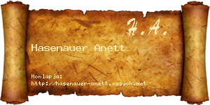Hasenauer Anett névjegykártya